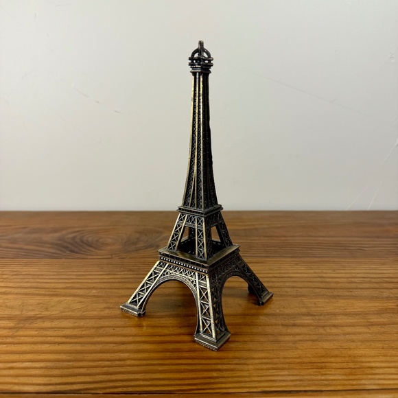 Vintage Eiffel Tower Souvenir | 7.25" Metal Paris Figurine | French Decor - Picture 3 of 14
